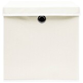 vidaXL Opbergboxen met deksel 4 st 32x32x32 cm stof wit