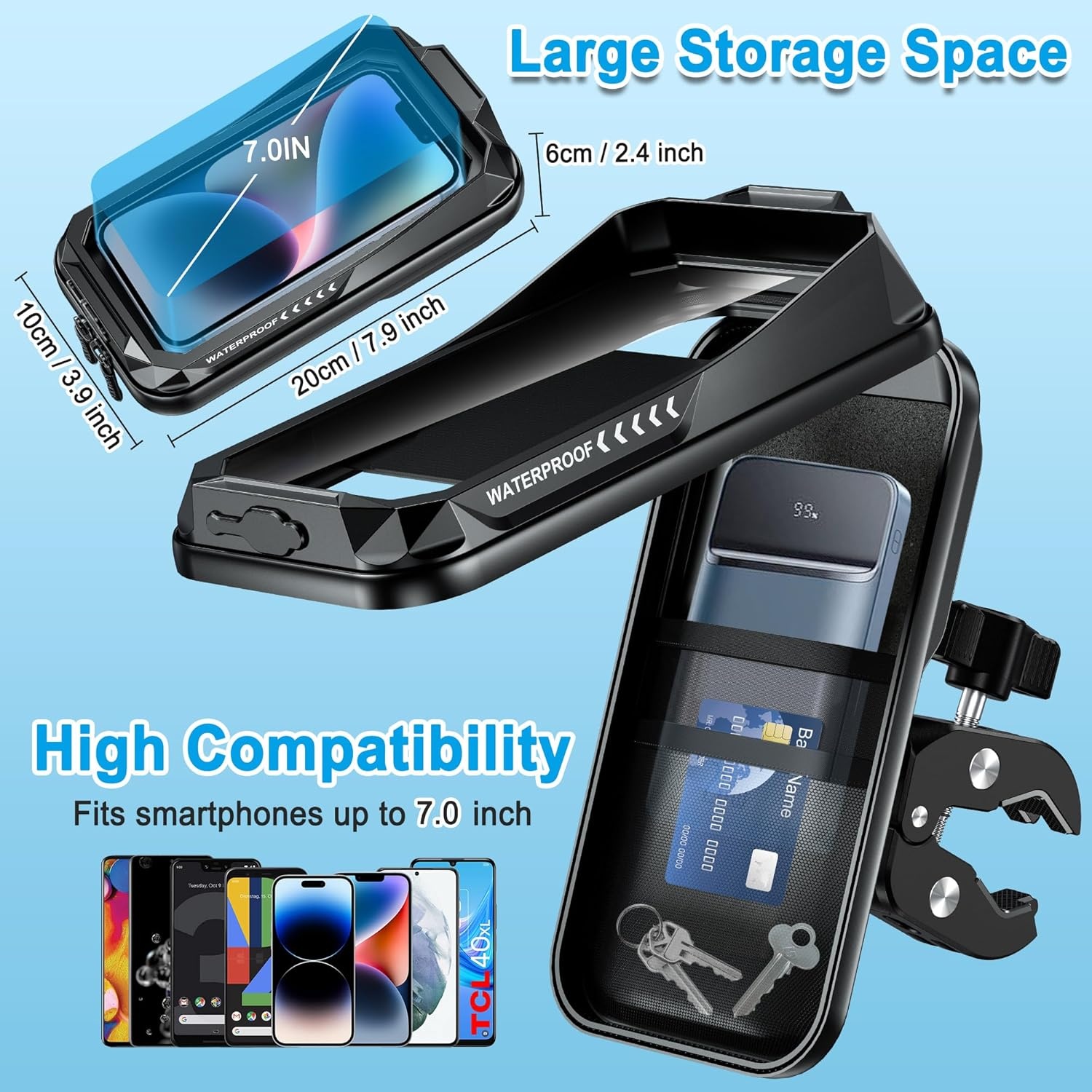 Universele Fiets/Motor Telefoonhouder Zwart - 23% Korting