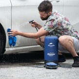 Naturehike draagbare campingdouche met voetpomp - 11 liter, Zwart