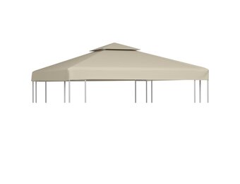 vidaXL Vervangend tentdoek prieel 310 g/m² 3x3 m beige