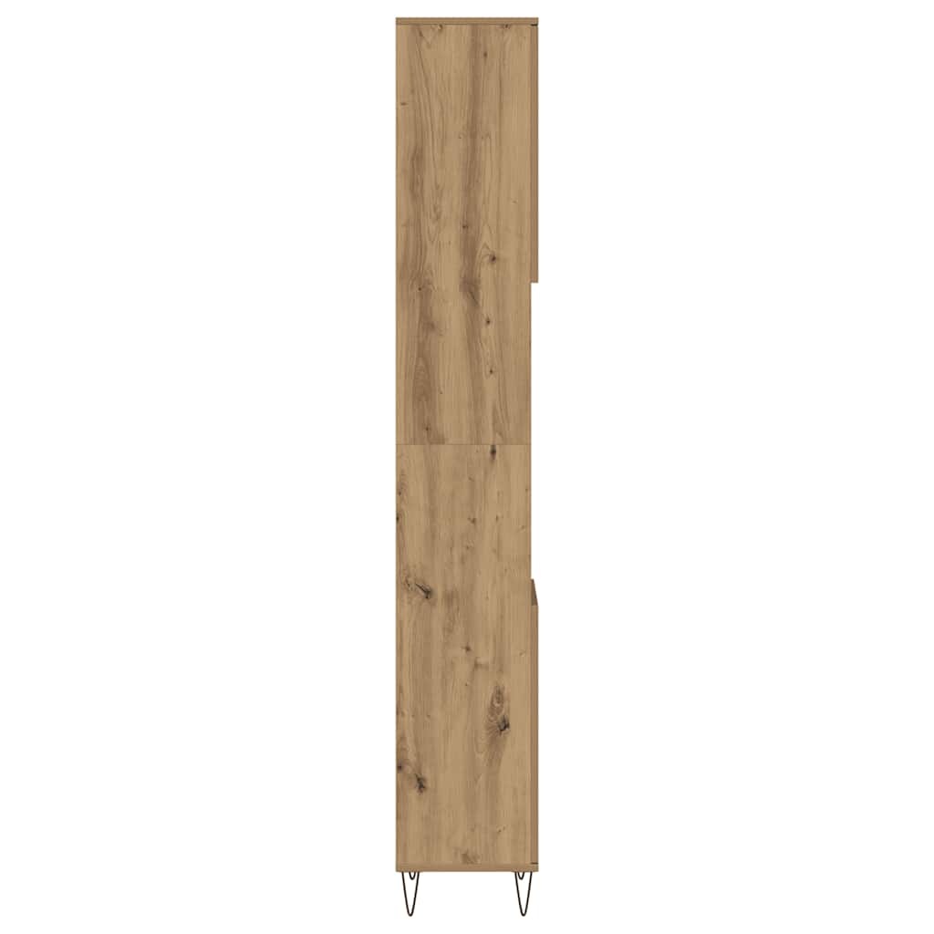 vidaXL Badkamerkast 30x30x190 cm bewerkt hout artisanaal eikenkleurig