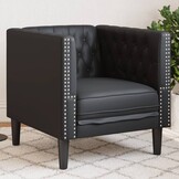 vidaXL Fauteuil Chesterfield-stijl Kunstleer Zwart - 59% Korting!