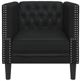 vidaXL Fauteuil Chesterfield-stijl Kunstleer Zwart - 59% Korting!