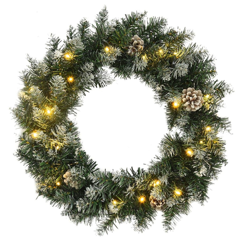 vidaXL Kerstkrans 60cm PVC Groen met 30 LED's (37% Korting)