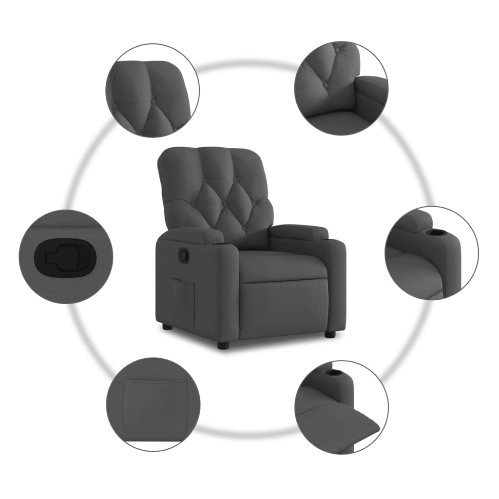 vidaXL Verstelbare Fauteuil - Donkergrijs - 47% Korting
