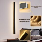 Zwarte LED Wandlamp 44W Dimbare 120cm - 36% Korting!
