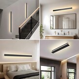 Zwarte LED Wandlamp 44W Dimbare 120cm - 36% Korting!