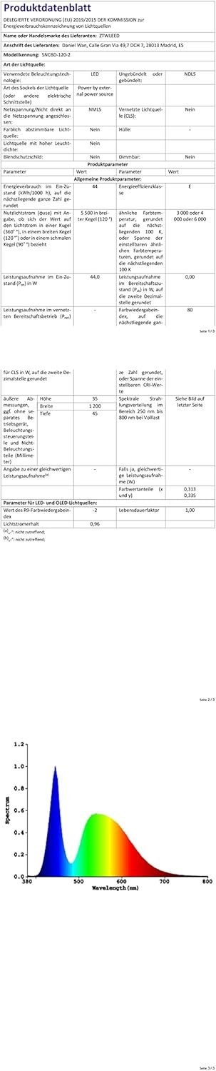 Zwarte LED Wandlamp 44W Dimbare 120cm - 36% Korting!