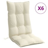 VidaXL Stoelkussens Hoge Rug Oxford Crème - 34% Korting
