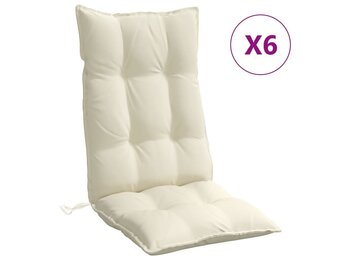 VidaXL Stoelkussens Hoge Rug Oxford Crème - 34% Korting