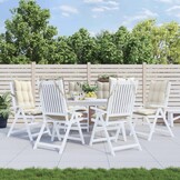 VidaXL Stoelkussens Hoge Rug Oxford Crème - 34% Korting