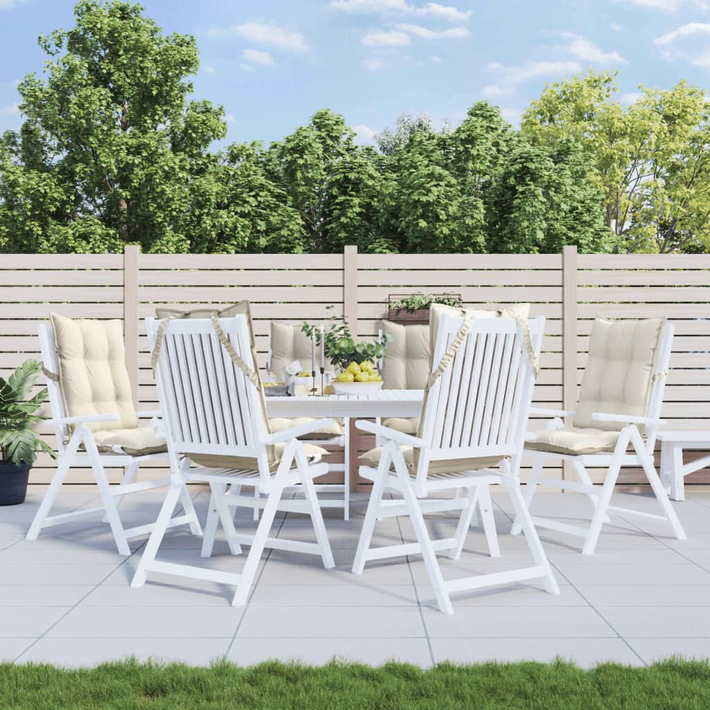 VidaXL Stoelkussens Hoge Rug Oxford Crème - 34% Korting