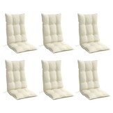 VidaXL Stoelkussens Hoge Rug Oxford Crème - 34% Korting