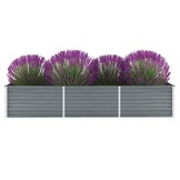 vidaXL Verhoogde Plantenbak 240x80x45cm - Grijs Staal | 32% Korting!