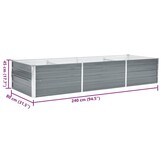 vidaXL Verhoogde Plantenbak 240x80x45cm - Grijs Staal | 32% Korting!