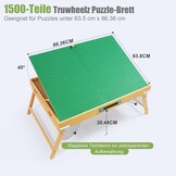 1500 stuks draagbare puzzeltafel met poten, verstelbare puzzelplank met 4 laden en afdekking, 3-kantel-hoek-puzzeltafel voor volwassenen