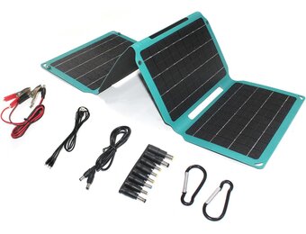 36W Opvouwbaar Zonnepaneel Oplader ETFE Monokristallijn met USB-C, DC, USB Output voor Telefoon, Laptop en 12V Batterij