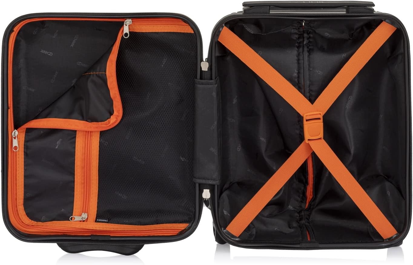 OCHNIK Kabinekoffer XS Zwart - Lichtgewicht ABS Hardschalenkoffer met 2 wielen (40x30x18 cm)