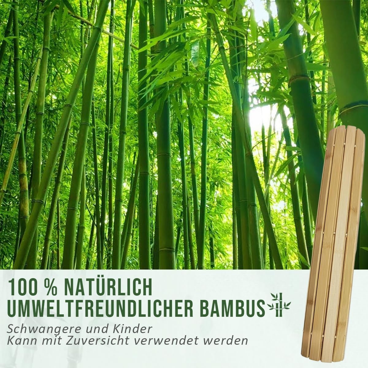 Bamboe Badmat / Sauna Douchemat Rolbaar 100 x 50 cm