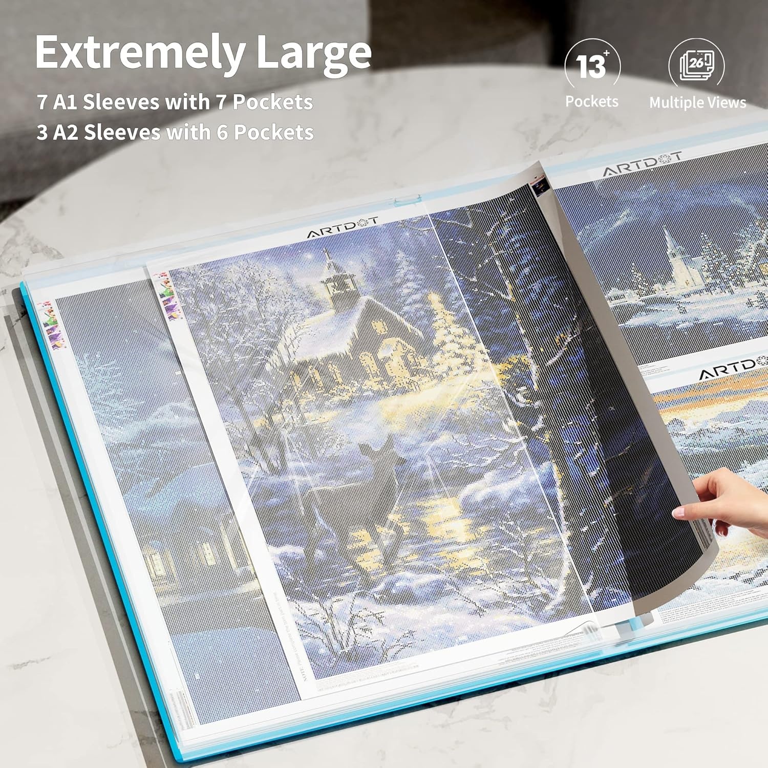 ARTDOT A1 Diamond Painting Album Map met Handvat - Zwart - A1/A2/A3/A4 formaat