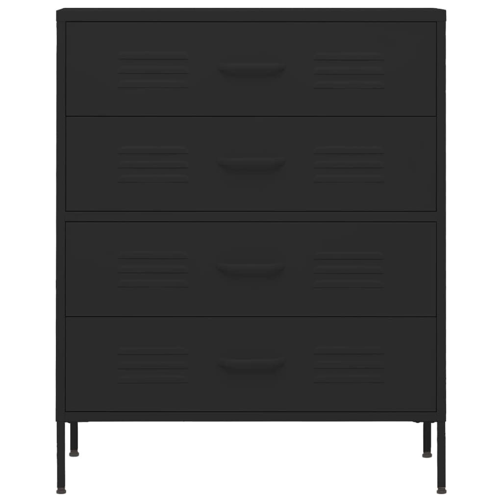 vidaXL Ladekast Staal Zwart (80x35x101,5 cm) - 34% Korting