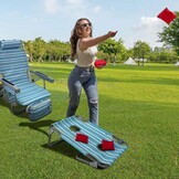 Zwarte Aluminium Strandstoel met Koeltas & Tafeltje - -124% Korting!