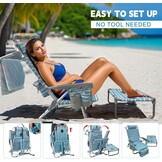 Zwarte Aluminium Strandstoel met Koeltas & Tafeltje - -124% Korting!