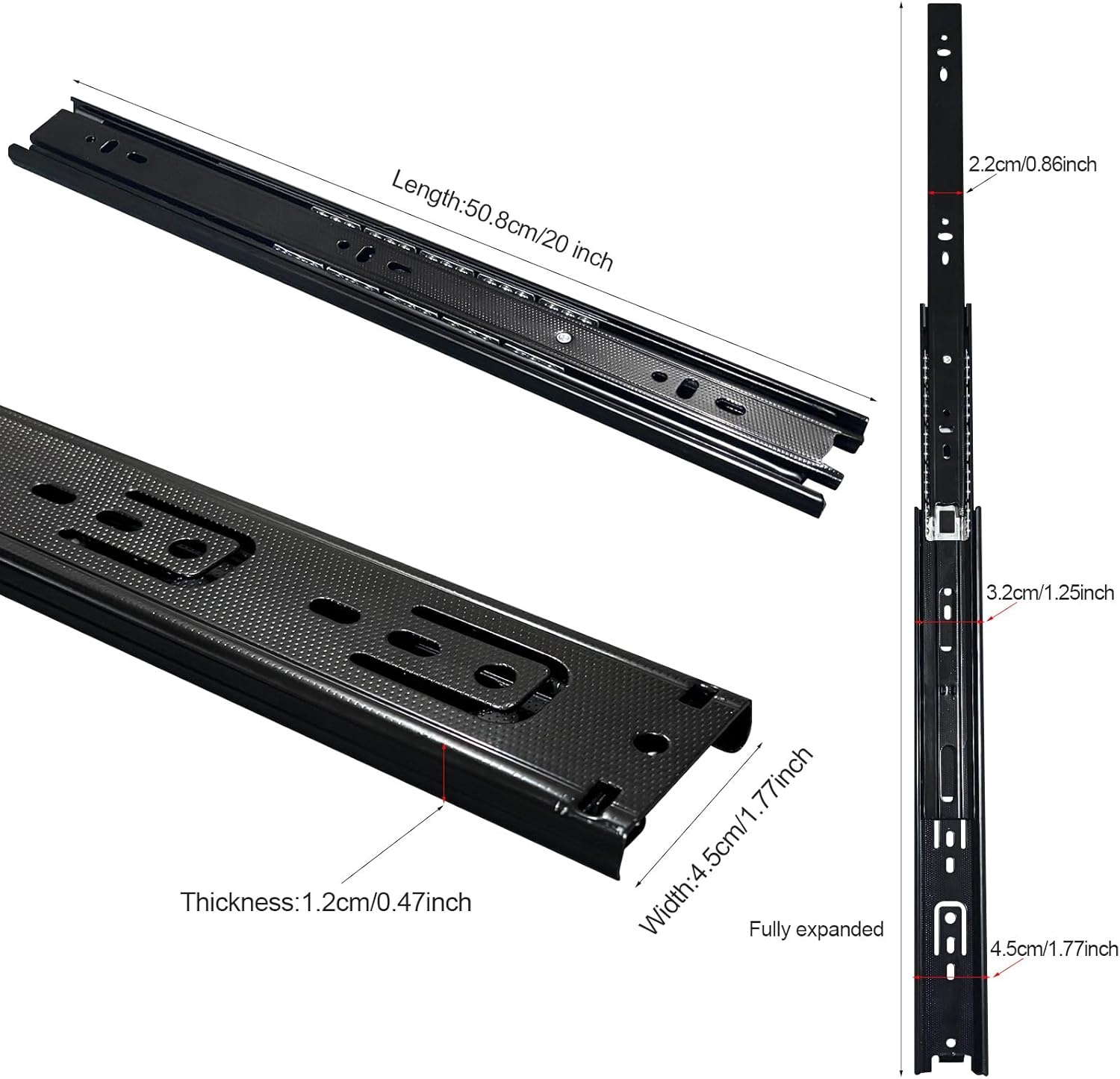 Zwarte Ladegeleiders 20" (4 Paren) - 22% Korting!
