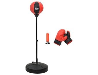 vidaXL Boksballenset met handschoenen en pomp verstelbaar 81-122 cm