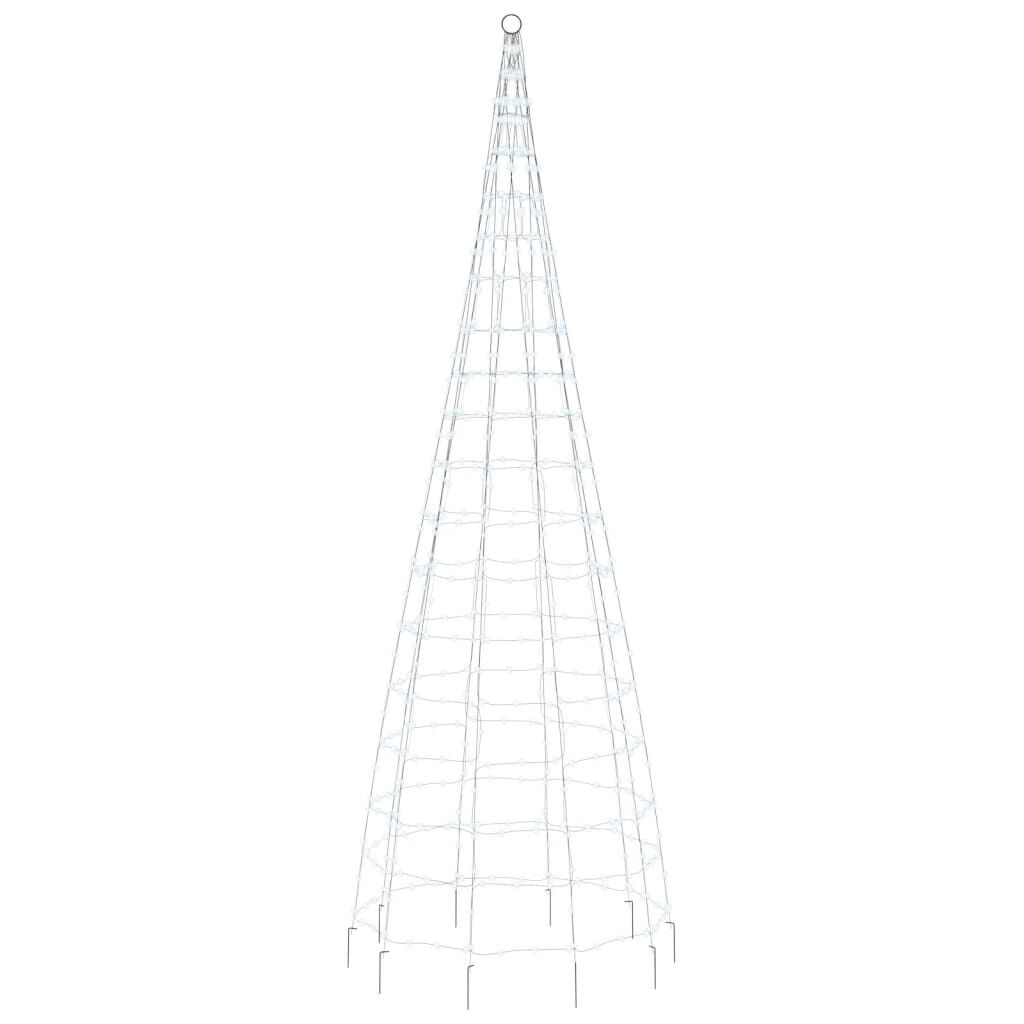 vidaXL LED Kerstboom Mast 550 LEDs Koud Wit 300cm - 40% Korting