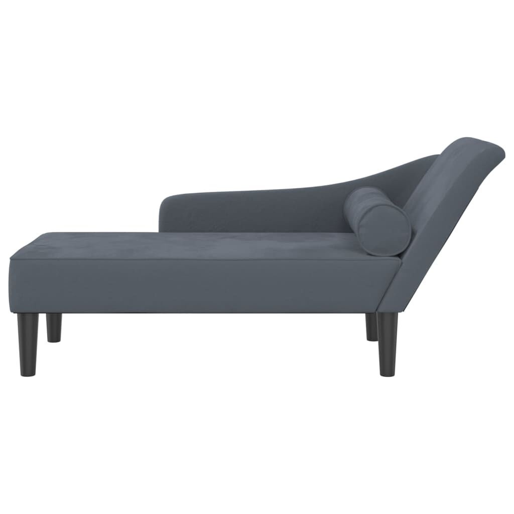 vidaXL Chaise Longue Fluweel Donkergrijs - 34% Korting