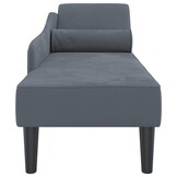 vidaXL Chaise Longue Fluweel Donkergrijs - 34% Korting