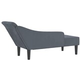 vidaXL Chaise Longue Fluweel Donkergrijs - 34% Korting