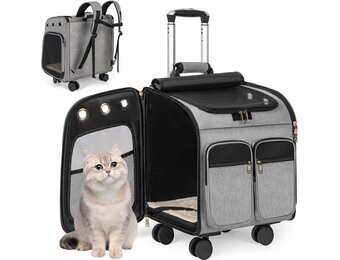 Multifunctionele Katten Transporttas met Wielen (Grijs) - 46% Korting