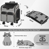 Multifunctionele Katten Transporttas met Wielen (Grijs) - 46% Korting