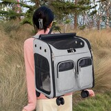 Multifunctionele Katten Transporttas met Wielen (Grijs) - 46% Korting