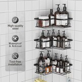 Doucheplank 3-Pack Zwart - Zonder Boren - 21% Korting