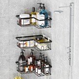 Doucheplank 3-Pack Zwart - Zonder Boren - 21% Korting