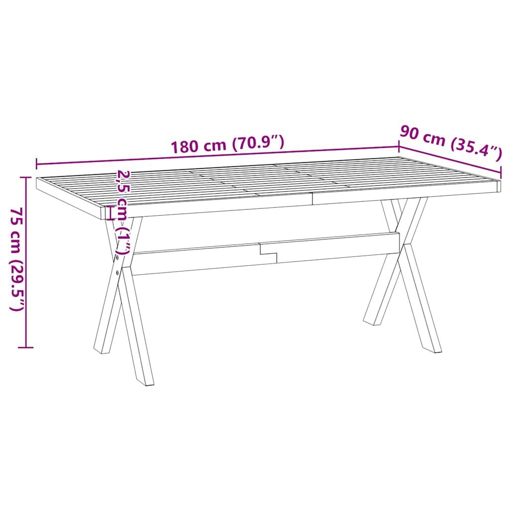 vidaXL Eettafel NOAIN Massief Hout - 180x90cm - 34% Korting!