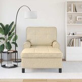 vidaXL Chaise Lounge Crème - 34% Korting - Nu Slechts 1 Beschikbaar!