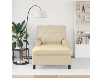 vidaXL Chaise Lounge Crème - 34% Korting - Nu Slechts 1 Beschikbaar!