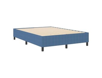 vidaXL Boxspring Bed Blauw 140x200 cm Katoenen Stof - 34% Korting!