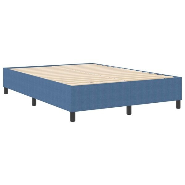 vidaXL Boxspring Bed Blauw 140x200 cm Katoenen Stof - 34% Korting!