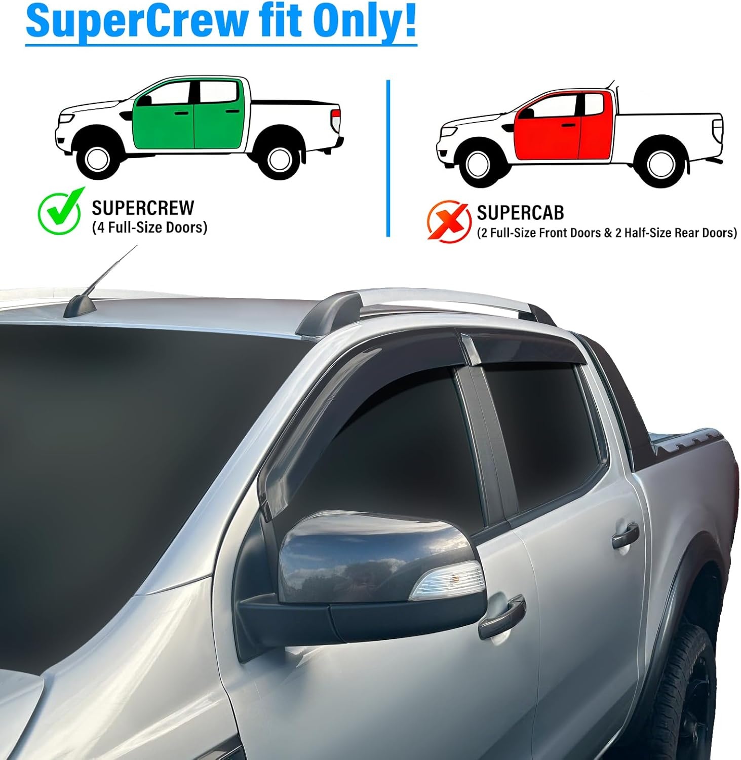 Winddeflector Ford Ranger 2012-2022 - Acryl Getint - 27% Korting