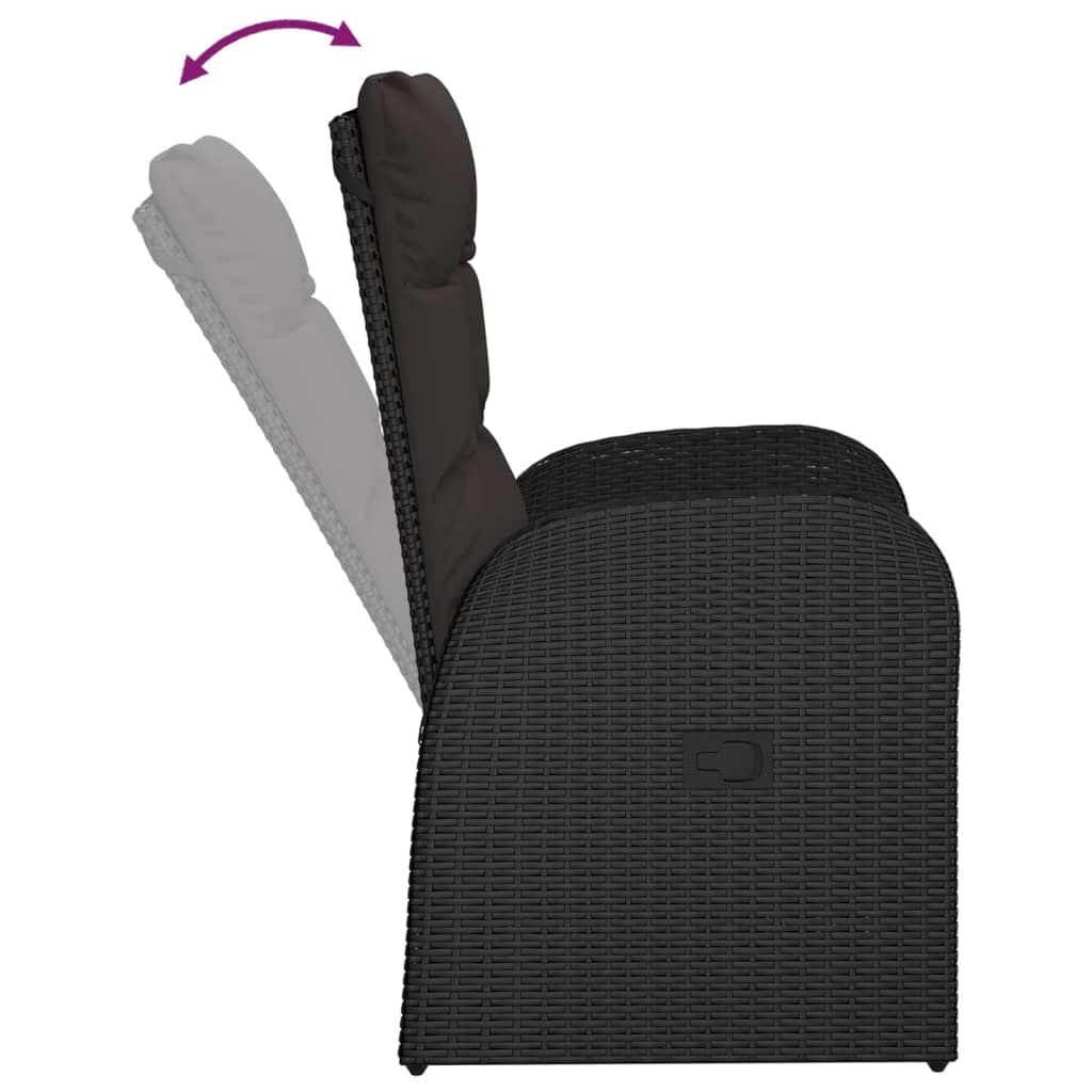 VidaXL Tuinstoelen (2 st.) - Verstelbaar met Kussens - Zwart - 29% Korting!