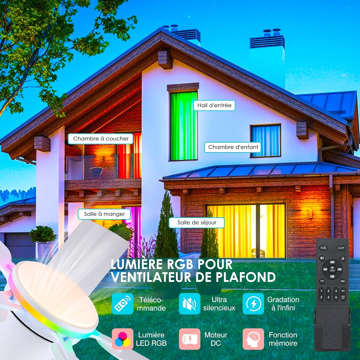 Plafondventilator met Licht 132cm | 28% Korting