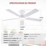 Plafondventilator met Licht 132cm | 28% Korting