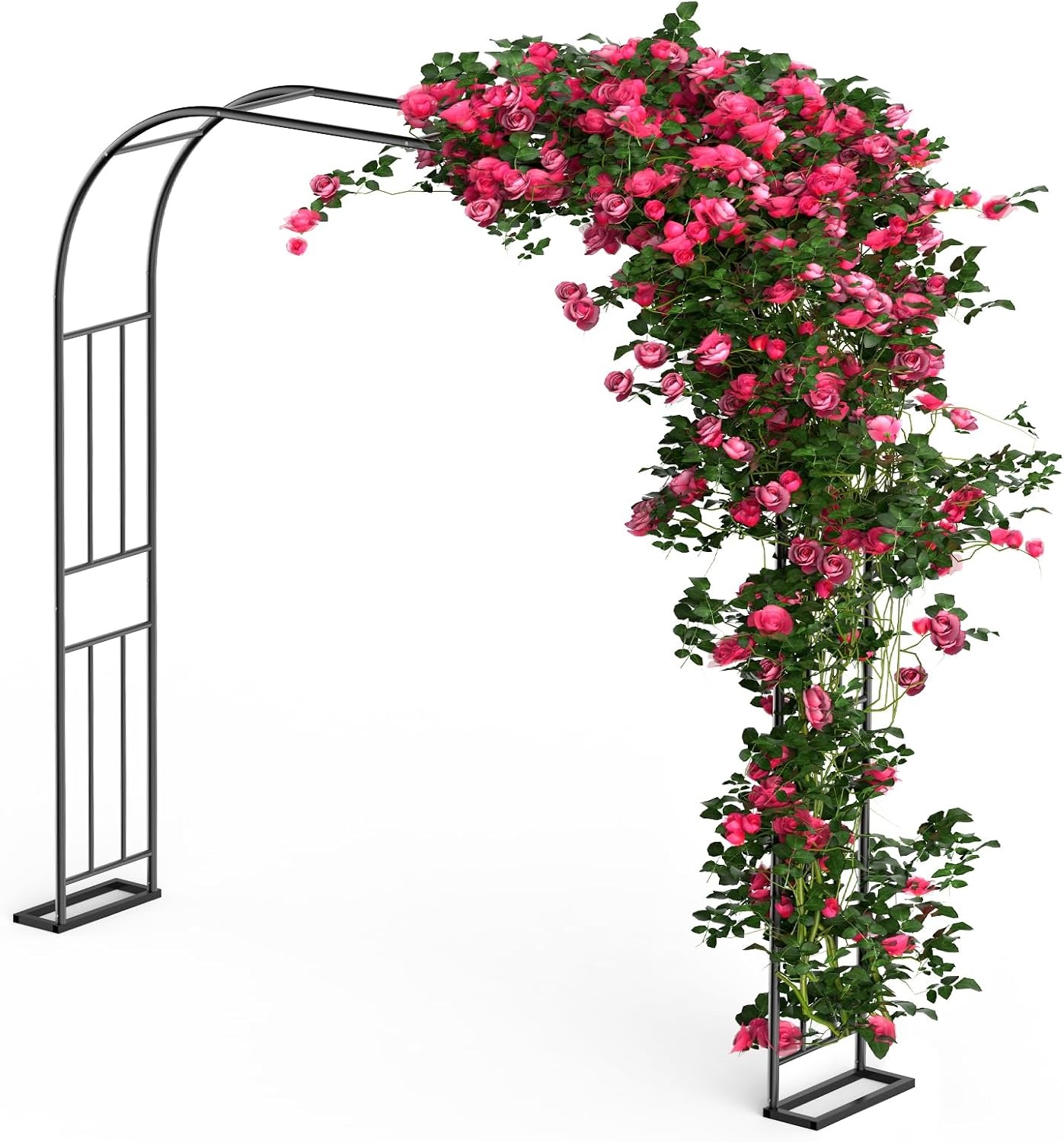 Xverycan Rozenboog, metalen tuinboog, 240 x 240 cm, rozenboog voor rozen en klimplanten, planten ter ondersteuning, vrijstaand rozenframe voor tuindecoratie