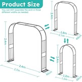 Xverycan Rozenboog, metalen tuinboog, 240 x 240 cm, rozenboog voor rozen en klimplanten, planten ter ondersteuning, vrijstaand rozenframe voor tuindecoratie