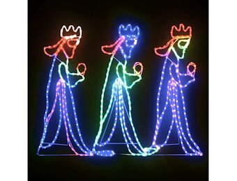 vidaXL Kerstfiguren drie koningen met 504 LED's 99,5x45,5 cm